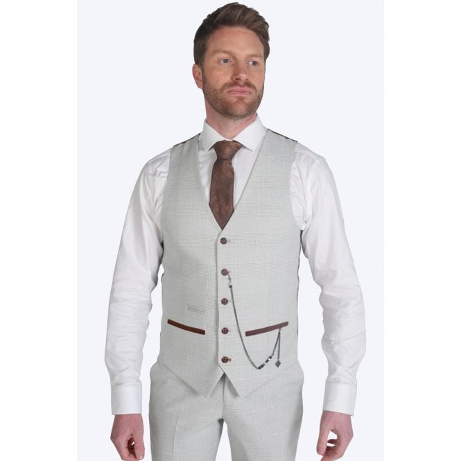 Paul Andrew  | Mark Contrast Checkered Regular Fit Waistcoat
