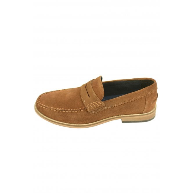 Front  Jones Suede Tramlines Stitch Detail Slip-on Shoe
