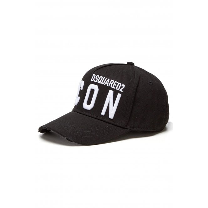 DSQUARED2  | Icon BCM0412 M063 Distressed Logo Cotton Baseball Cap