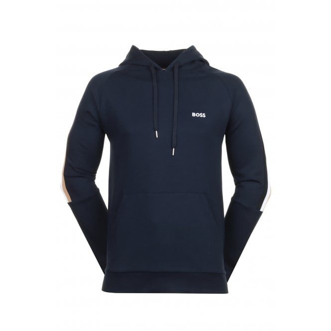 Hugo Boss Boss 50527559 Iconic Loungewear Tape Overhead Hood Top - Navy