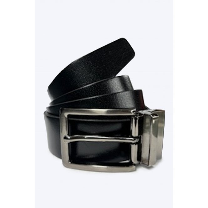 CB Tailor Made CB Twisted Plain Reversible Leather Belt - Black/Brown