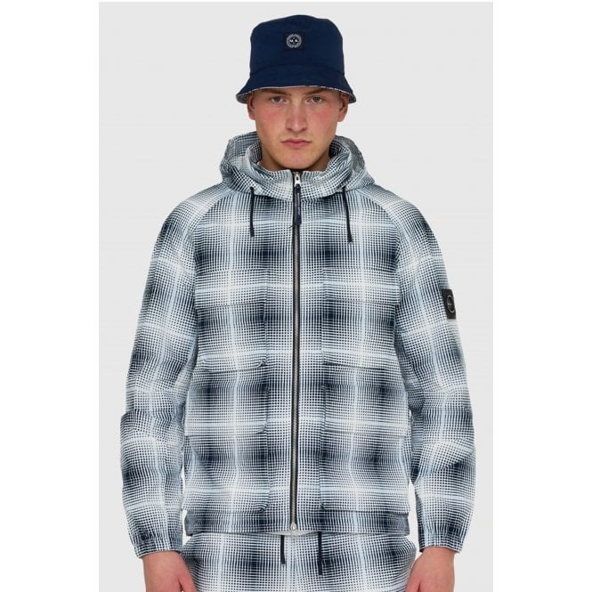 Marshall Artist  | 0974 Shadow Check Cotton Ripstop Lightweight Hood Jacket - Navy