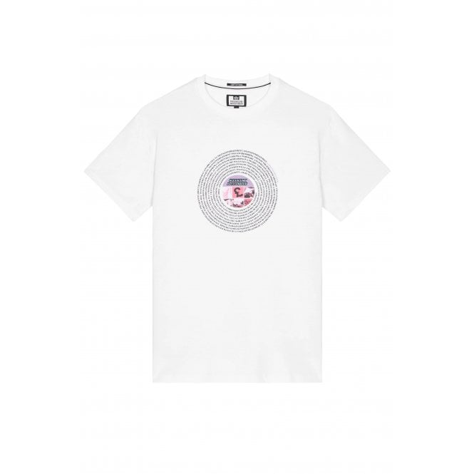 Weekend Offender  PT1A10 'That's Entertainment' Lyrics Vinyl Record Graphic T-Shirt - White