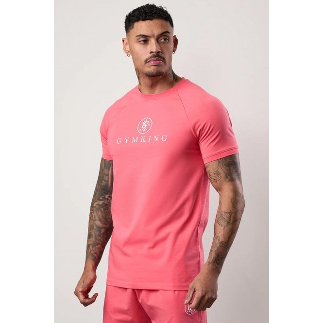 Gym King  Pro Jersey Reflective Logo Regular Fit Half Sleeve T-Shirt