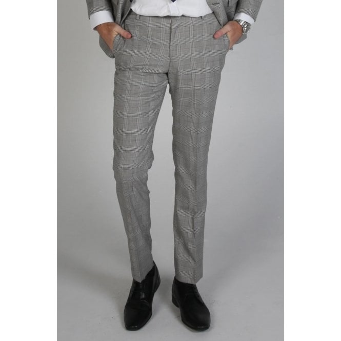 Paul Andrew  | Hugo Contrast Check Regular Fit Trouser - Grey