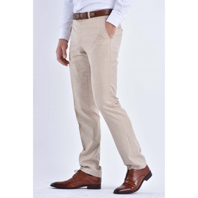 CB Tailor Made CB Rome Tailored Slim Fit Trouser - Beige Marl