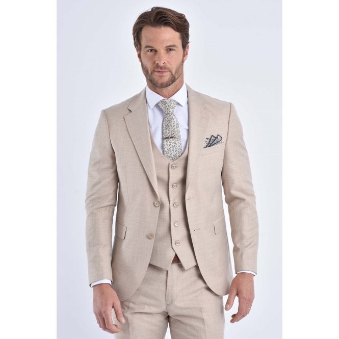CB Tailor Made CB Rome Tailored Slim Fit Blazer - Beige Marl