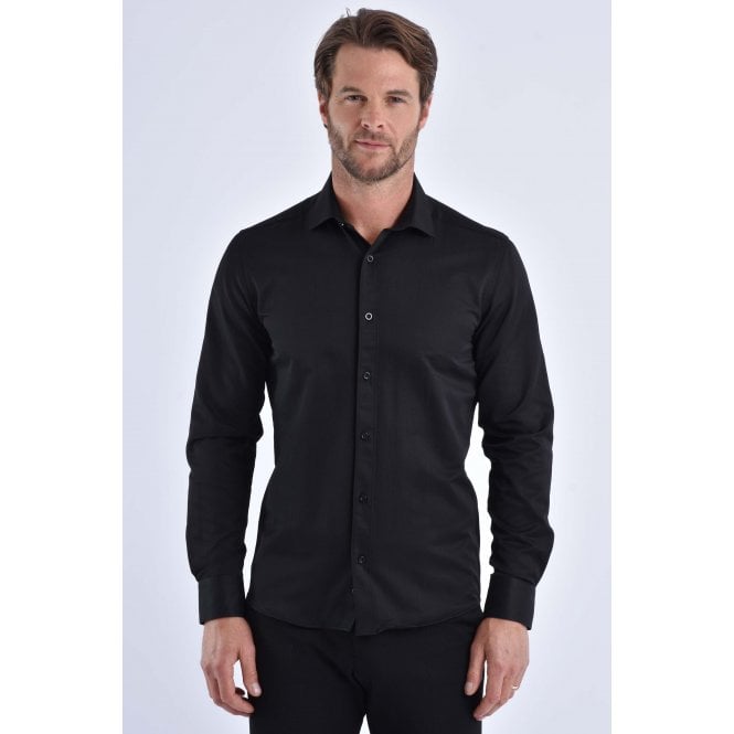 CB Tailor Made CB 043A Textured Slim Fit Single Cuff Smart Shirt