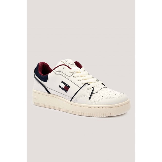Tommy Jeans  | EM01612 Retro Basket Leather Trainer - White