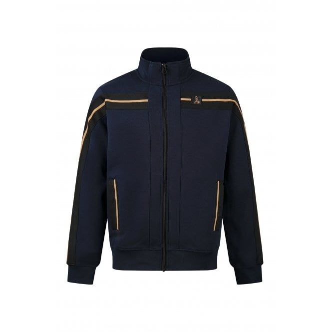 Luke  | M810364 Duke 1000 Vintage Trim Tape Full Zip Track Top - Dark Navy