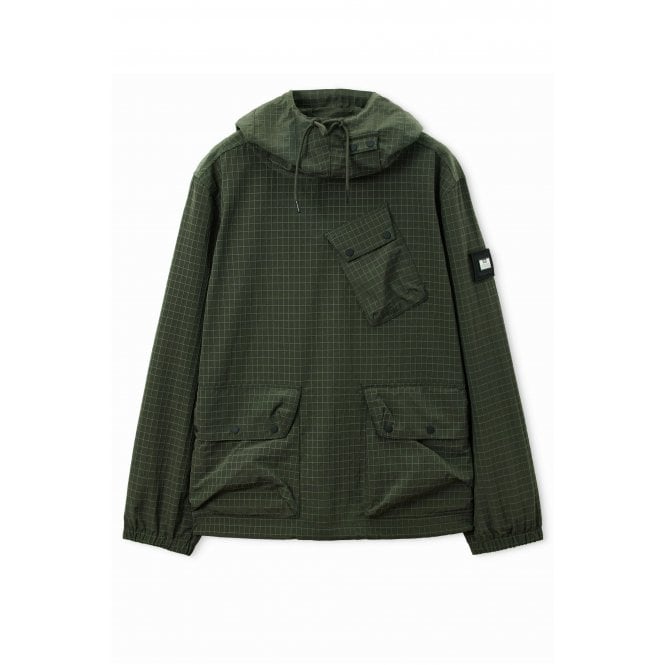 Weekend Offender  OT3A05 Grohl Nylon Ripstop Overhead Lightweight Hood Top - Forest Green