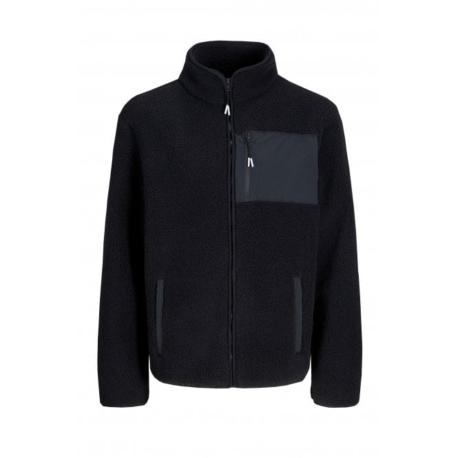 Jack Jones  Thatcher High Neck Full Zip Polartec Fleece Jacket - Black
