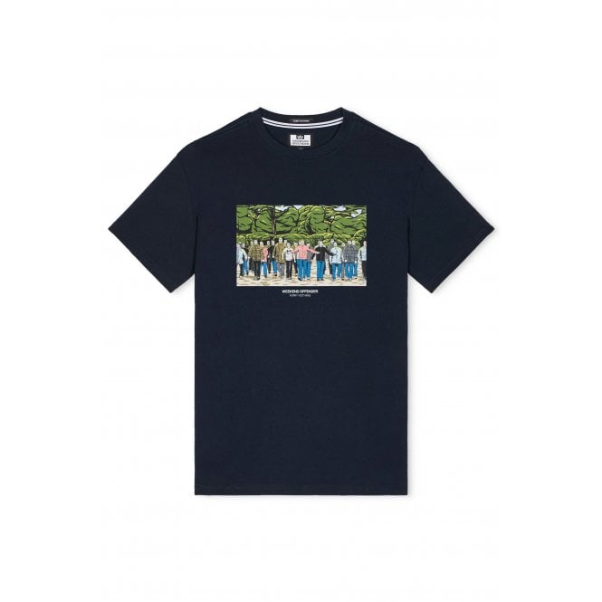 Weekend Offender  PT3A19 GSE Fight Scene Graphic Print Half Sleeve T-Shirt - Navy