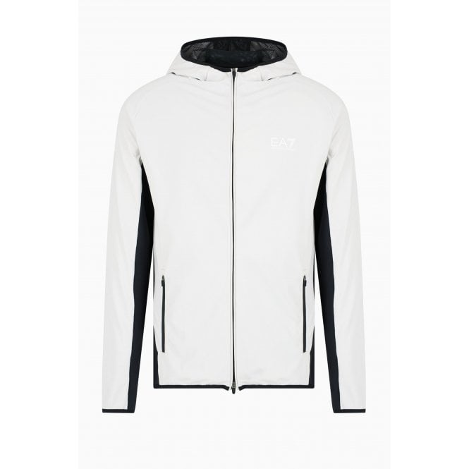 EA7 Emporio Armani EA7 | Emporio Armani 7M000047 AF13534 Full Zip  Lightweight Hood Track Jacket - Light Grey