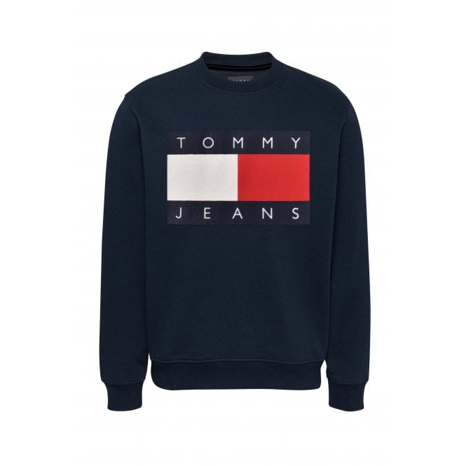 Tommy Jeans  | DM22643 Regular Enlarge Logo Crew Sweat Top - Dark Navy