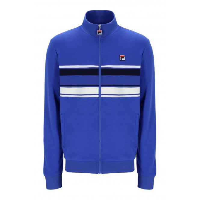 Fila  Vintage Vinnie MH028 Contrast Stripe Panel Cut & Sew Track Top - Dazzling Blue