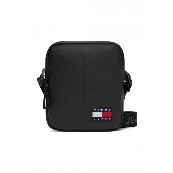 Tommy Jeans  | AM0AM13712 Reporter Daily Pu Repeat Logo Strap Cross Body Bag - Black