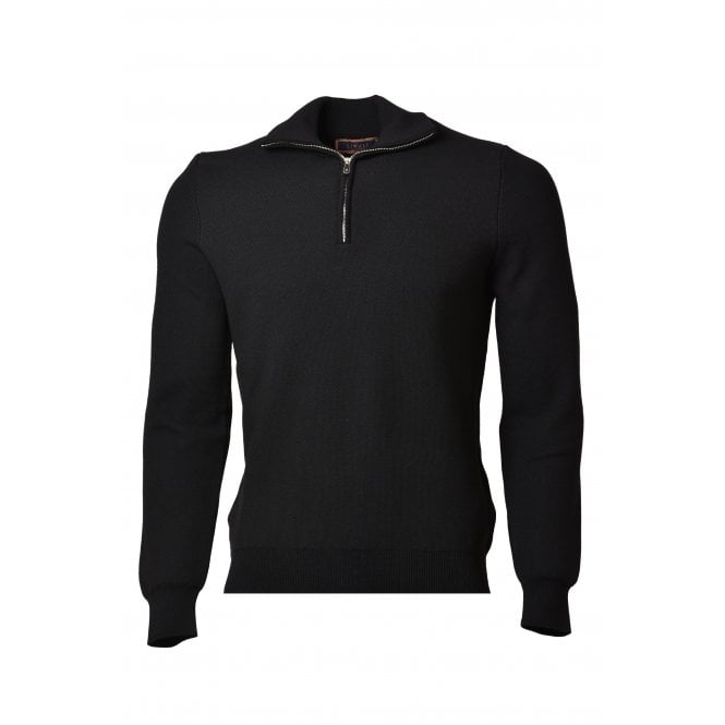 Liwali  | 4441 1/4 Quarter Zip Textured Fabric Collar Jumper