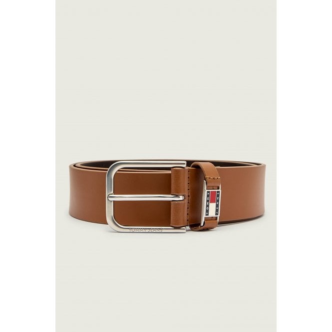 Tommy Jeans  | AM0AM13687 Scanton Leather Metal Buckle Belt - Brown
