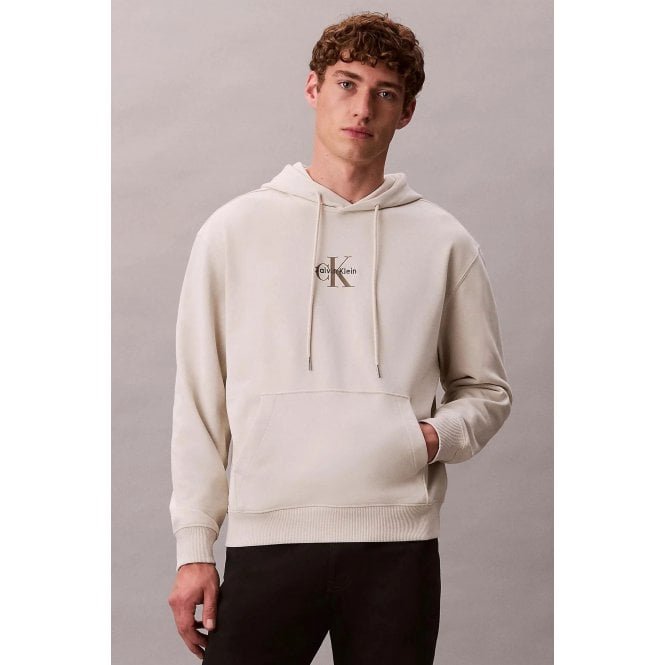 Calvin Klein  Jeans | LV04RD243G Brand Logo Relaxed Fit Overhead Hood Top - Chalk Beige