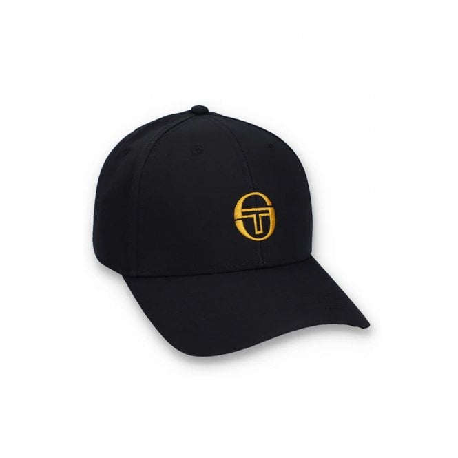 Sergio Tacchini  | Marz 1262-905 Nylon Classic 6 Panel Strapback Baseball Cap - Black/Gold