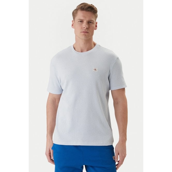 Calvin Klein  Jeans | LV04RD008G Textured Waffle Woven Badge Logo Half-Sleeve T-Shirt 