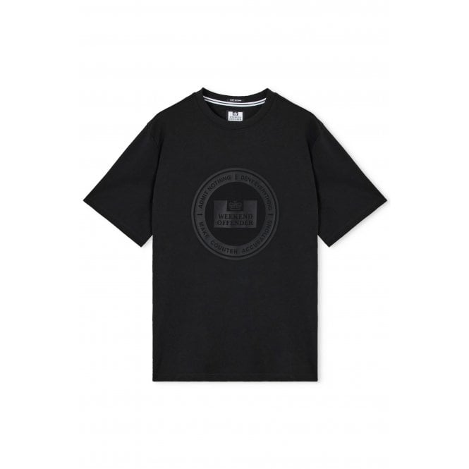 Weekend Offender  PT1B28 Deny Classic Seal-Style Prison Logo Graphic T-Shirt - Black