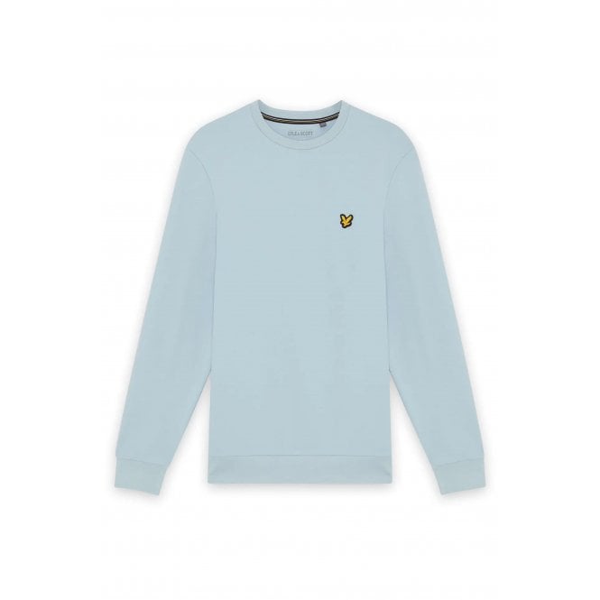 Lyle & Scott  | ML2487SP Rubberised Logo Crew Neck Fleece Top - Sky Blue Lagoon