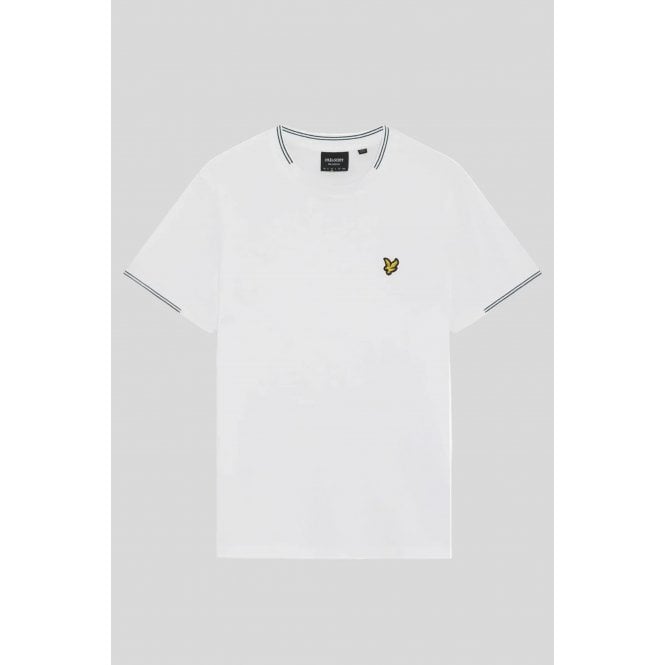 Lyle & Scott  TS2405V Contrast Tipped Superfine Cotton T-Shirt - White