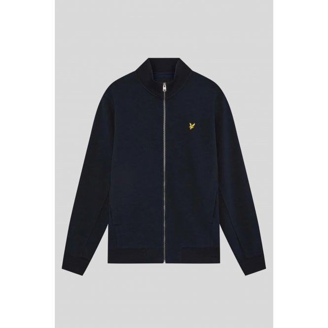 Lyle & Scott  | ML2416V Smooth Textured Pique Full Zip Funnel Neck Track Top - Navy
