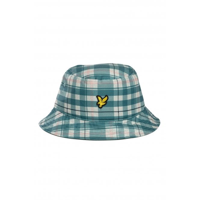 Lyle & Scott  | HE2406A Tartan Contrast Check Cotton Twill Bucket Hat - Everglade