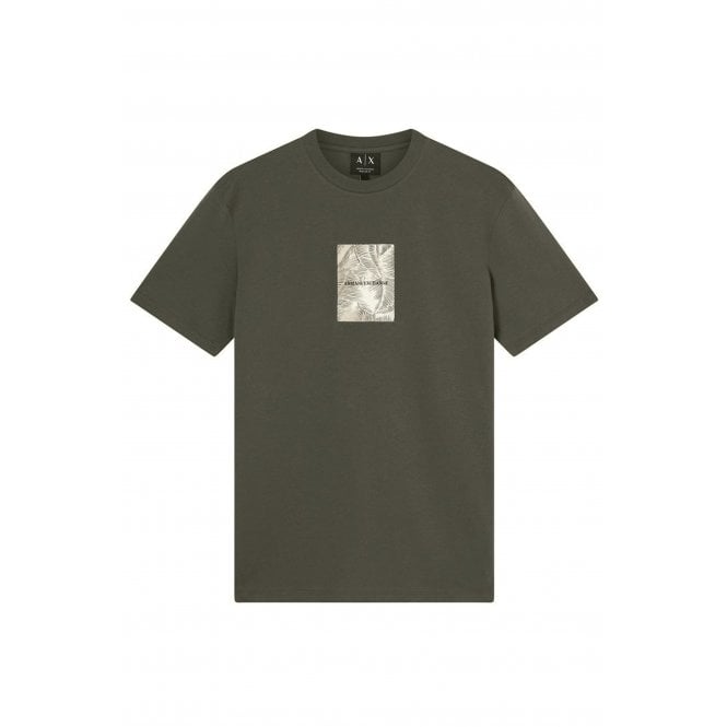 Armani Exchange  | AX XM002501 AF10356 Leafy Centre Print Design Half Sleeve T-Shirt - Khaki