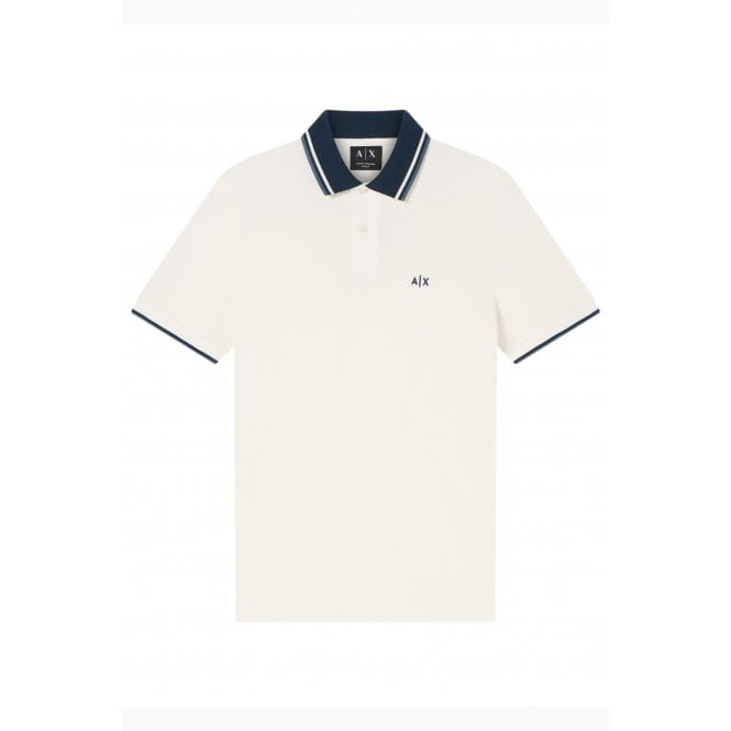 Armani Exchange  | AX XM002350 AF10366 A|X Logo Tipped Pique Cotton Polo T-Shirt