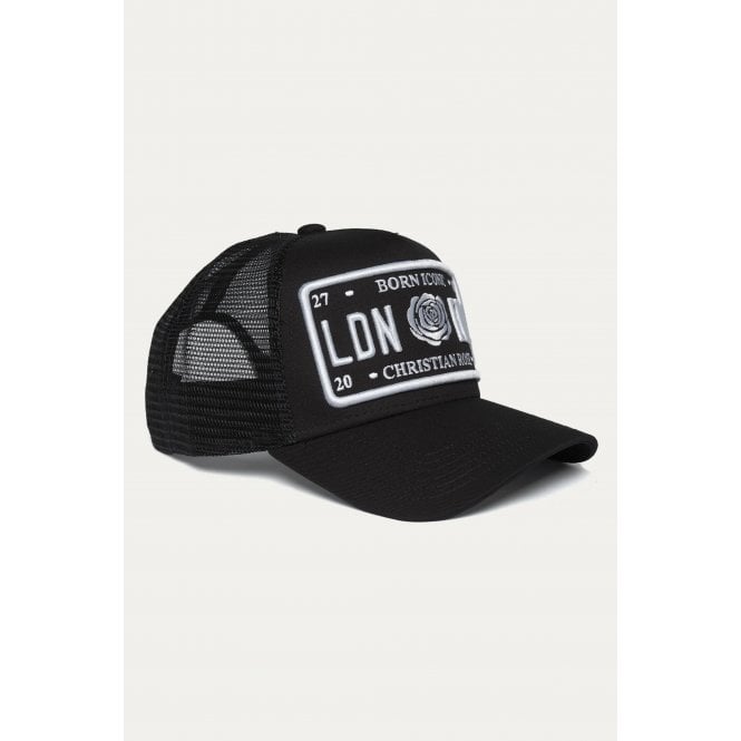Christian Rose  | CR002BW London England Born Iconic Trucker Mesh Baseball Cap - Black/White
