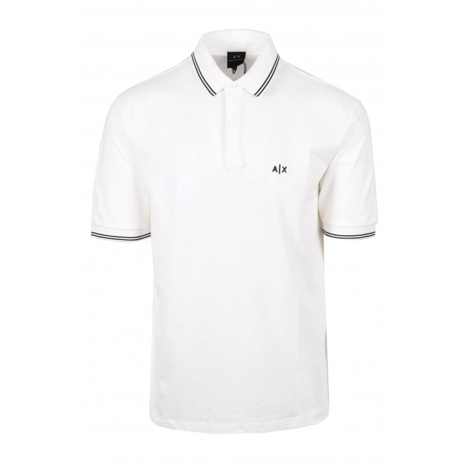 Armani Exchange  | AX XM001287 AF173219 A|X Logo Tipped Pique Cotton Polo T-Shirt