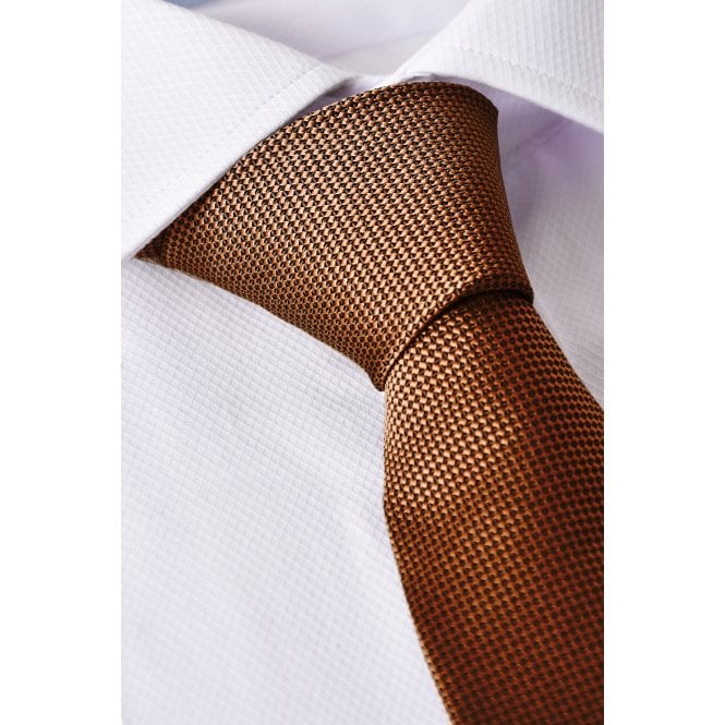 CB Tailor Made  CB Contrast Woven 01 Tie Plus Free Handkerchief Set - Dark Brown
