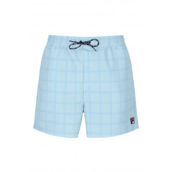 Fila  Mariano MH045 Lightweight Classic Tonal Check Swim Short - Sky