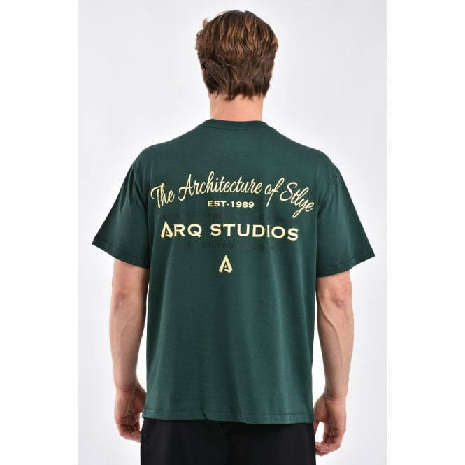 ARQ Studios  | Retro Signature Refine Print Relaxed Fit Half Sleeve T-Shirt