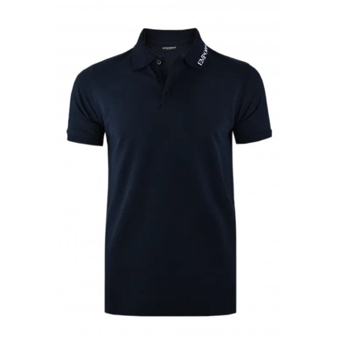 EA7 Emporio Armani EA7 | Emporio Armani EM000571 AF20425 Beachwear Cotton Pique Brand Collar Print Polo T-Shirt