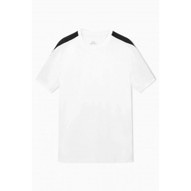 Armani Exchange | AX XM001283 AF10361 Shoulder Black Tape Half Sleeve T-Shirt - White