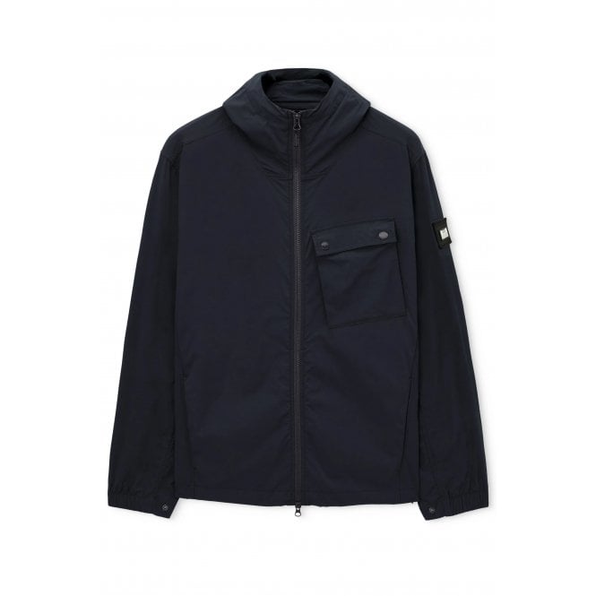 Weekend Offender  1B02 Temara Lightweight Technical Nylon Hood Windbreaker Jacket - Navy