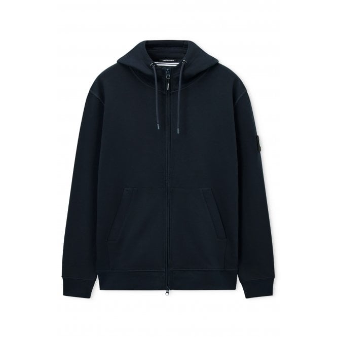 Weekend Offender  3B01 Winton Relaxed Fit Cotton Full Zip Hood Top - Navy