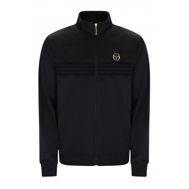 Sergio Tacchini  | New Varena 8383 Classic Tonal Stripe Track Top - Black/Gold