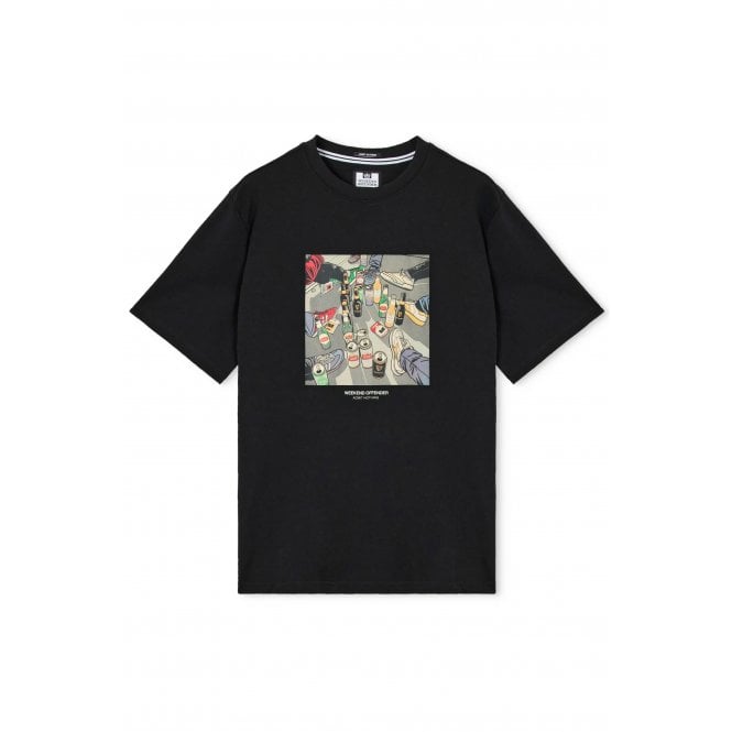 Weekend Offender  PT3B09 Imbibo Saturday Everyday Graphic Scene Half Sleeve T-Shirt - Black
