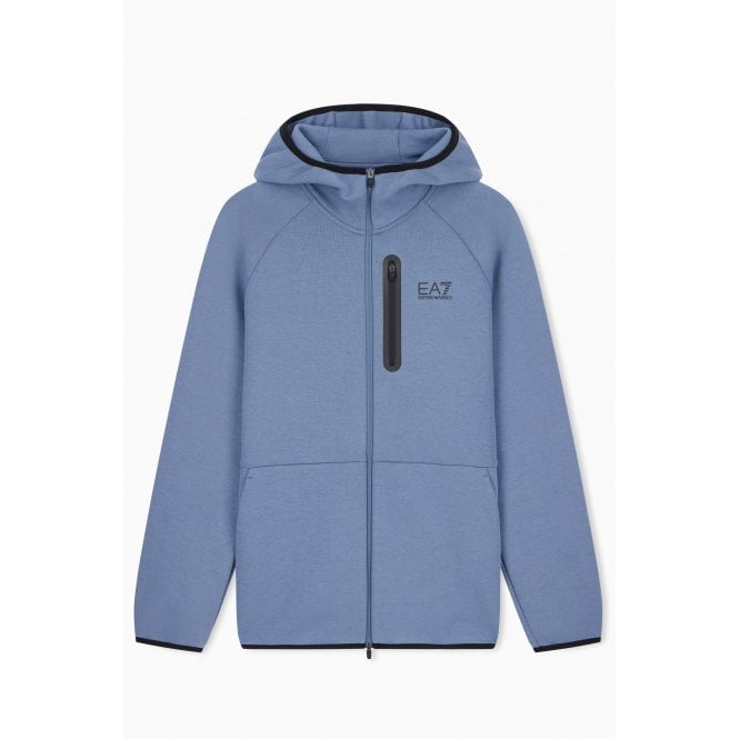 EA7 Emporio Armani EA7 | Emporio Armani AF20845 2517 Cotton Blend VENTUS7 Full Zip Hood Top - China Blue