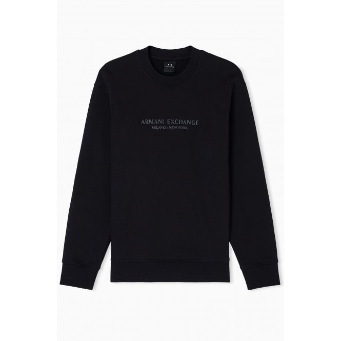 Armani Exchange  | AX XM001296 AF10818 Injection Mould Logo Design Sweat Top - Dark Navy