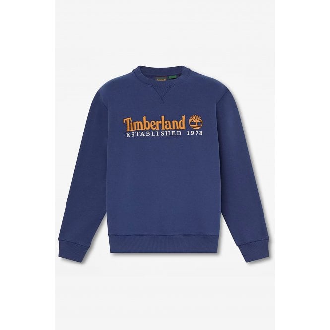 Timberland  TBC0YHB7 Heritage Established 1973 Linear Logo Crew Sweat Top