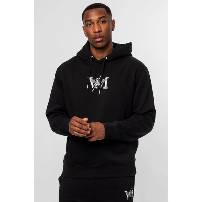 Valere Milano  | Pisanino VM-351 Winged Horse Motif Print Overhead Hood Top - Black