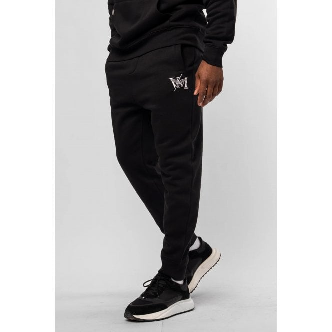 Valere Milano  | Pisanino VM-352 Winged Horse Motif Print Sweat Jogger - Black