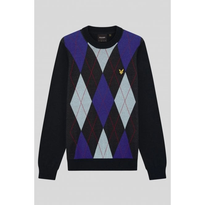 Lyle & Scott  | KN2631V Archive Argyle Pattern Crew Knit Jumper